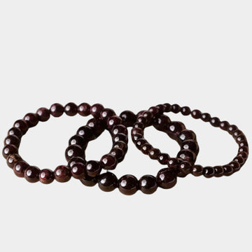 GarnetRoundStoneElasticBraceletforMotivationandDrive