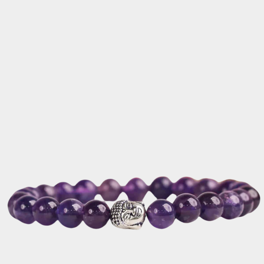 Amethyst Buddha Bracelet For Calmness, Clarity & Spiritual Protection