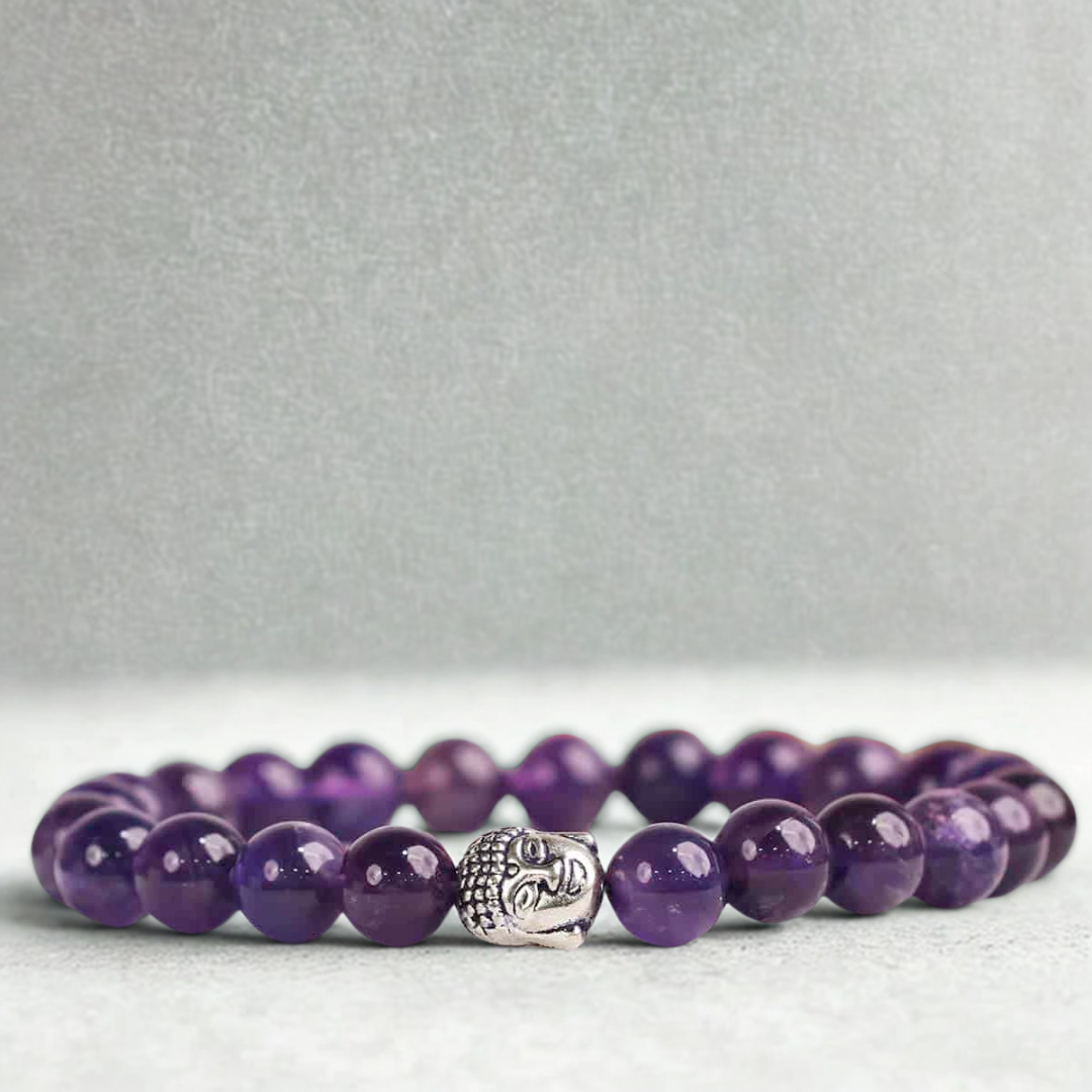 Amethyst Buddha Bracelet For Calmness, Clarity & Spiritual Protection