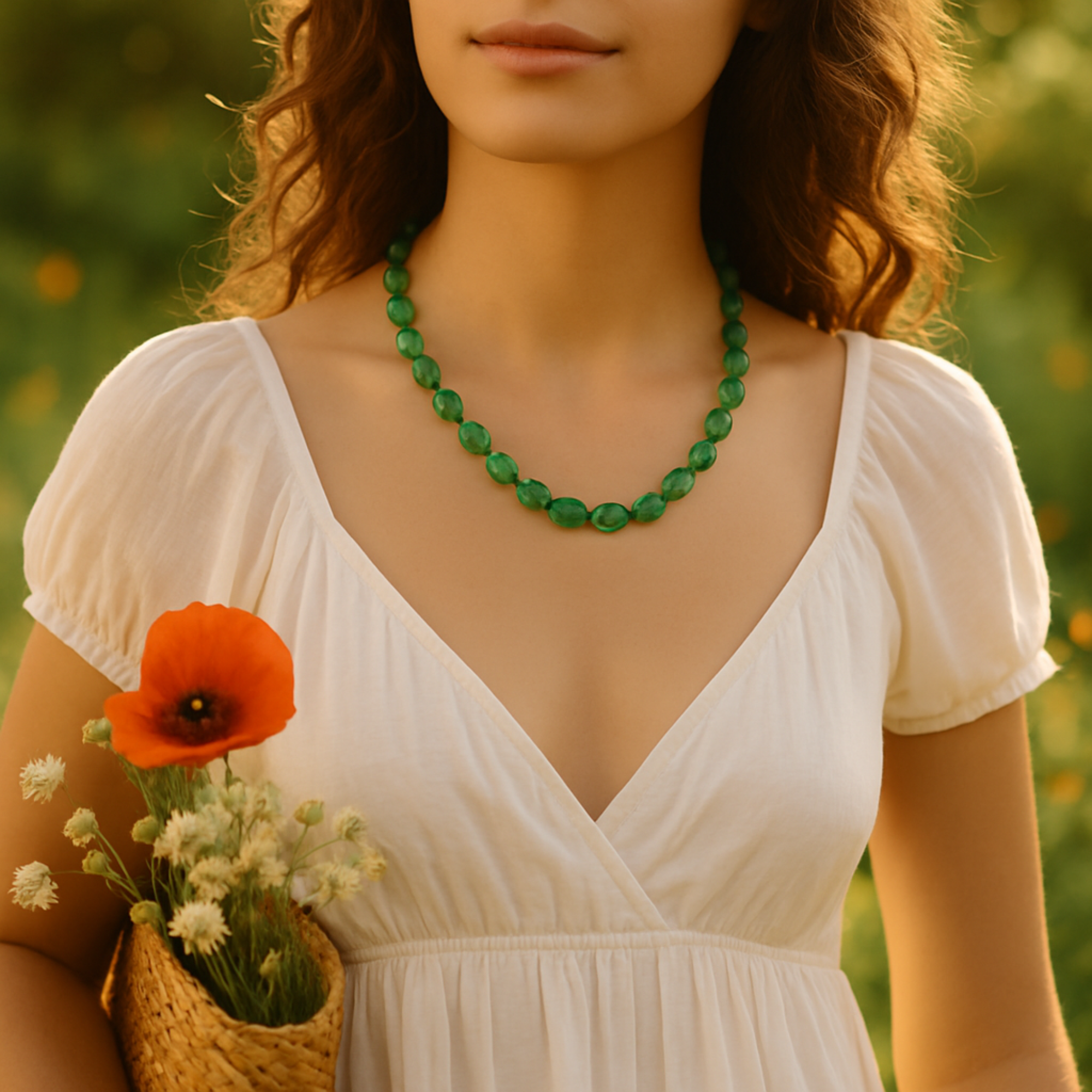 Green Agate Beaded Necklace For Clarity, Confidence & Everyday Glow