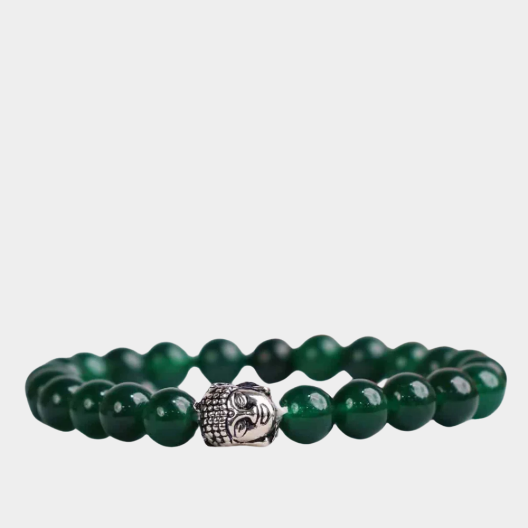 Green Jade Buddha Bracelet for Luck & Inner Peace