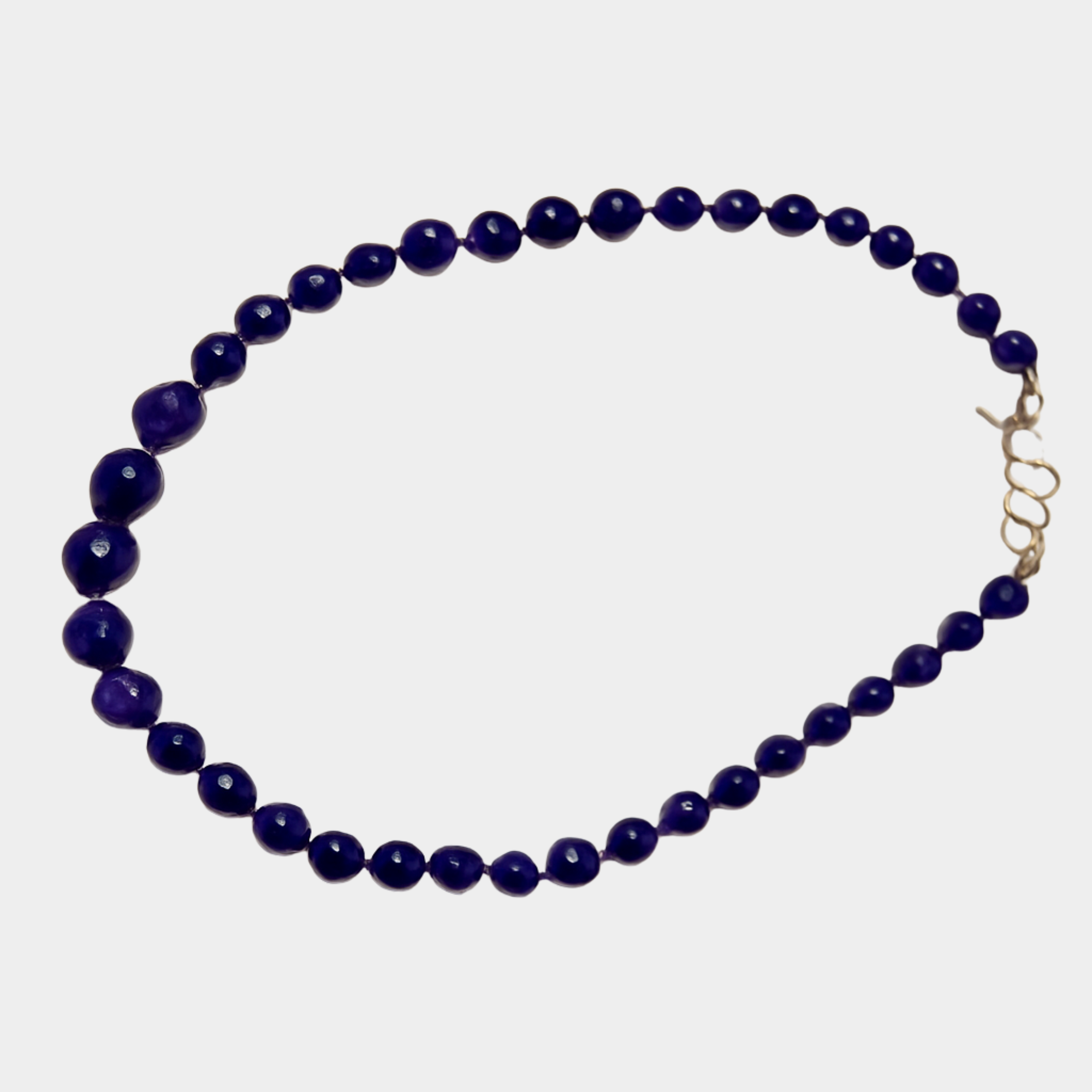 Handmade Beaded Blue Amethyst Necklace For Clarity & Calmness