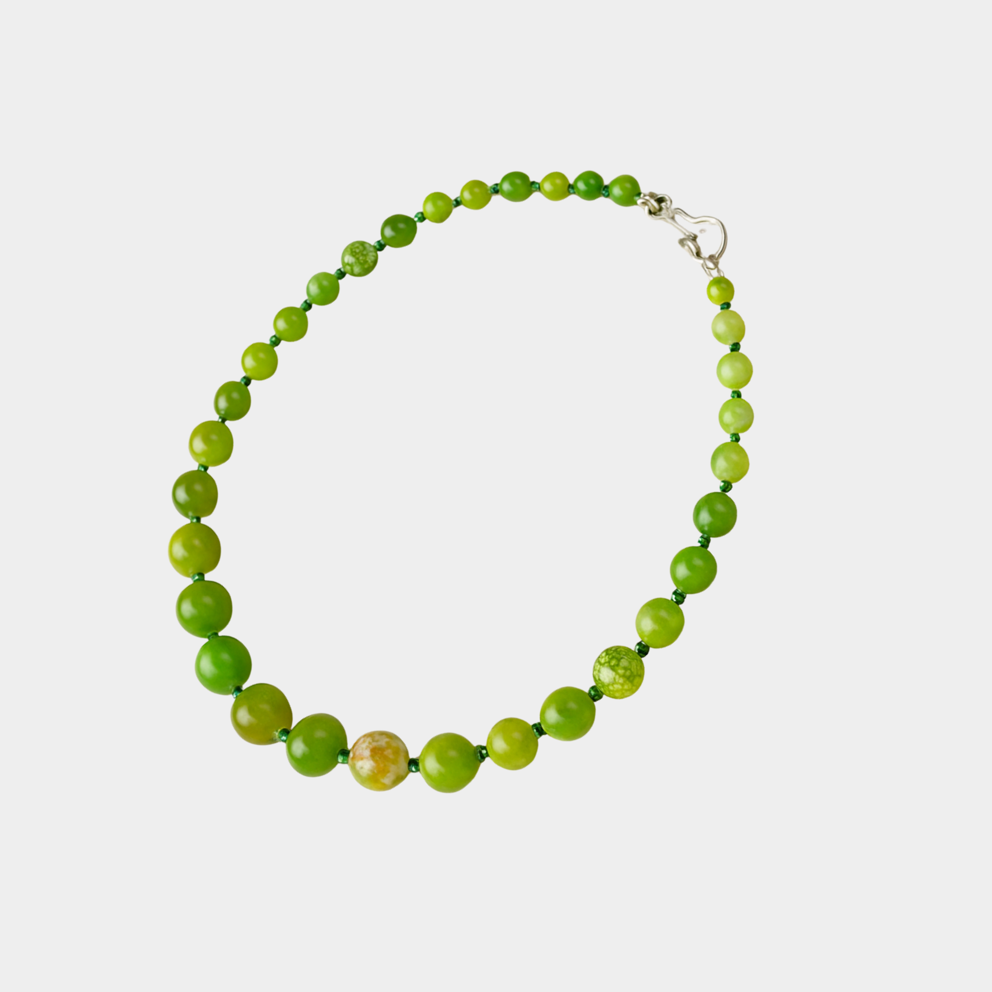 Lime Green Agate Beaded Necklace For Your Inner Calm & Clarity