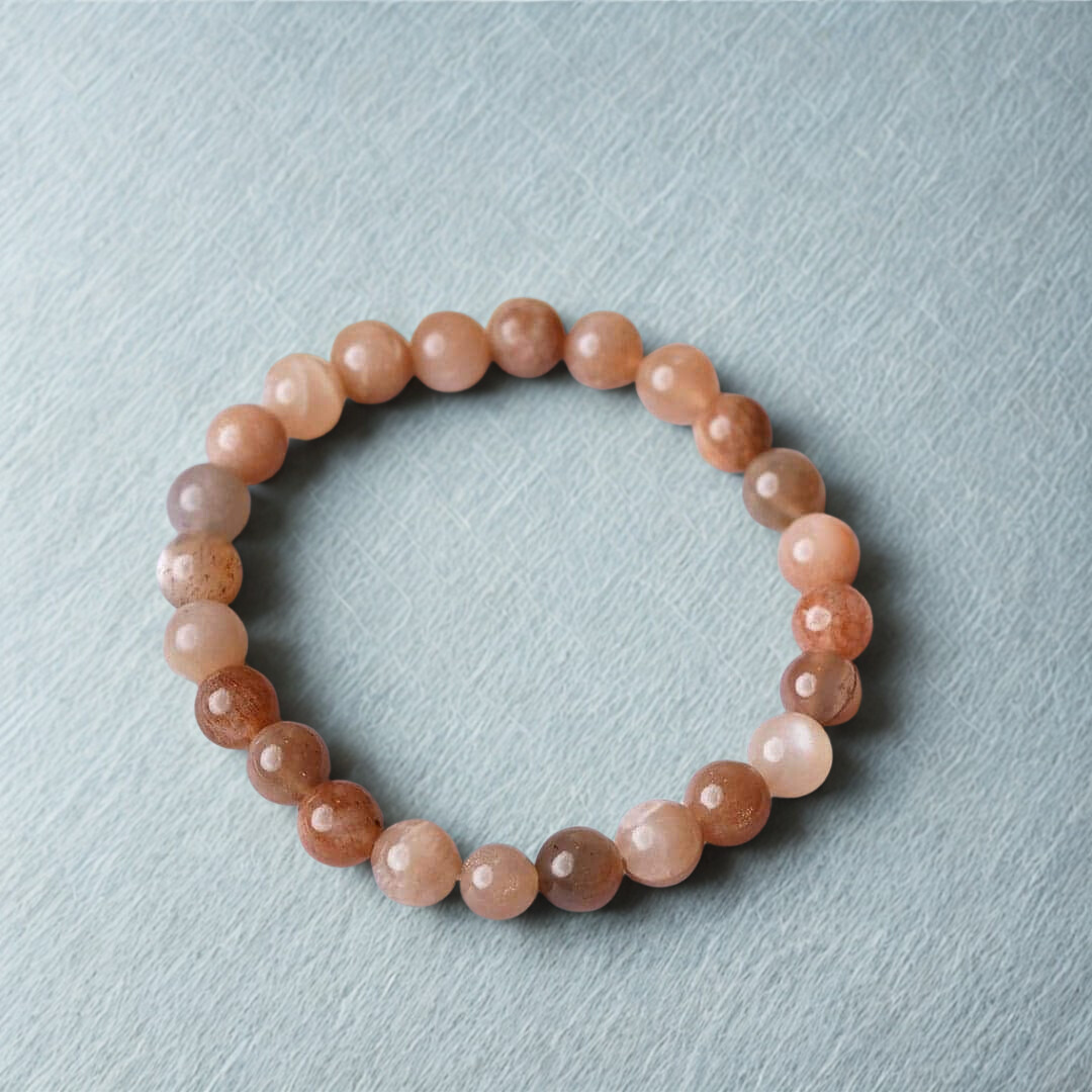 Peach Moonstone Healing Bracelet For Calmness & Emotional Balance