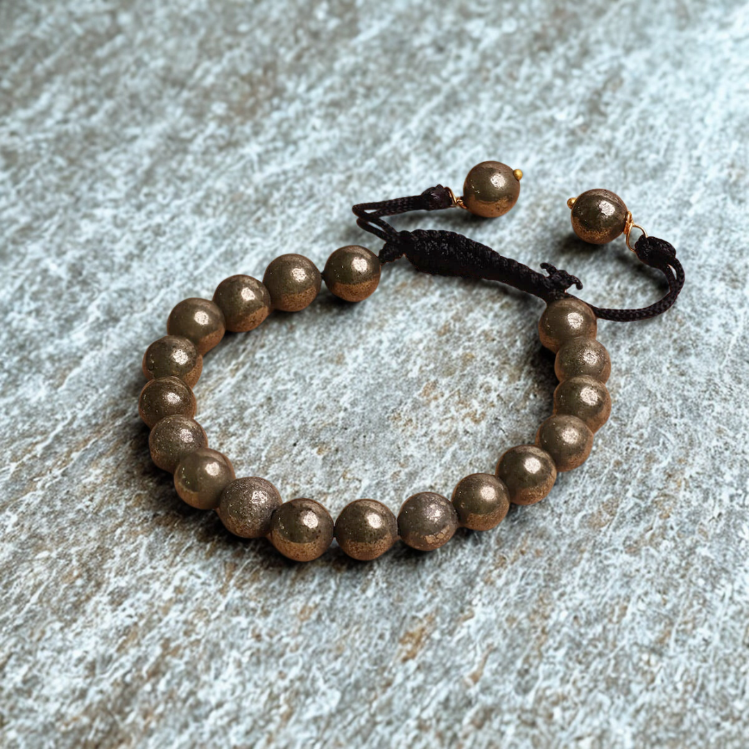 Pyrite Thread Bracelet For Confidence & Empowerment