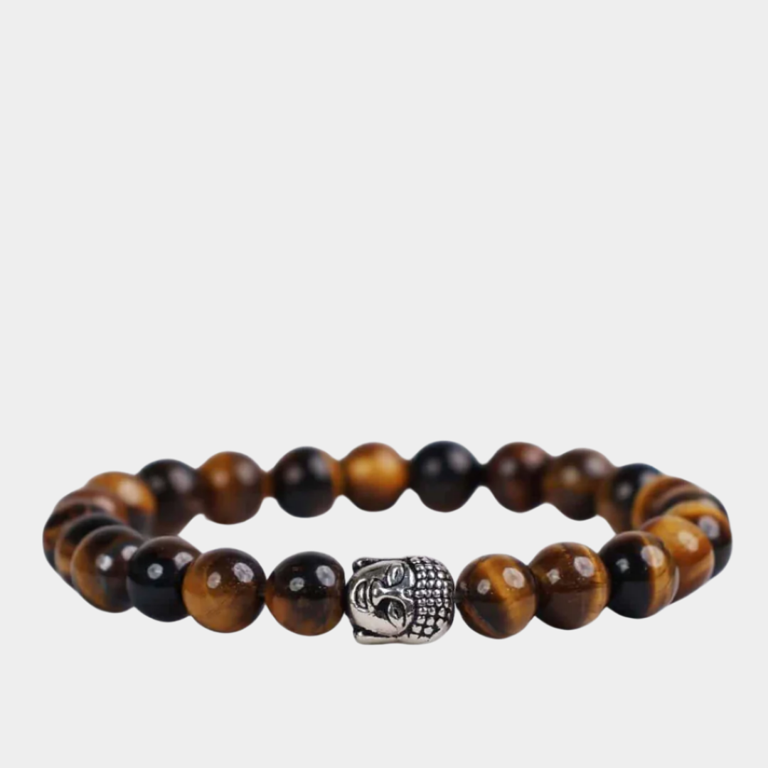 Tiger Eye Buddha Bracelet for Courage & Protection