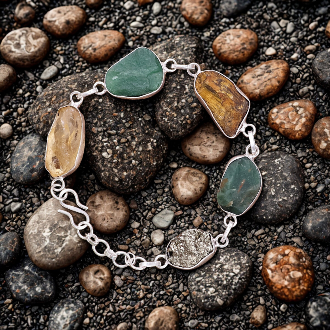 Raw Crystal Bracelet For Wealth Attraction